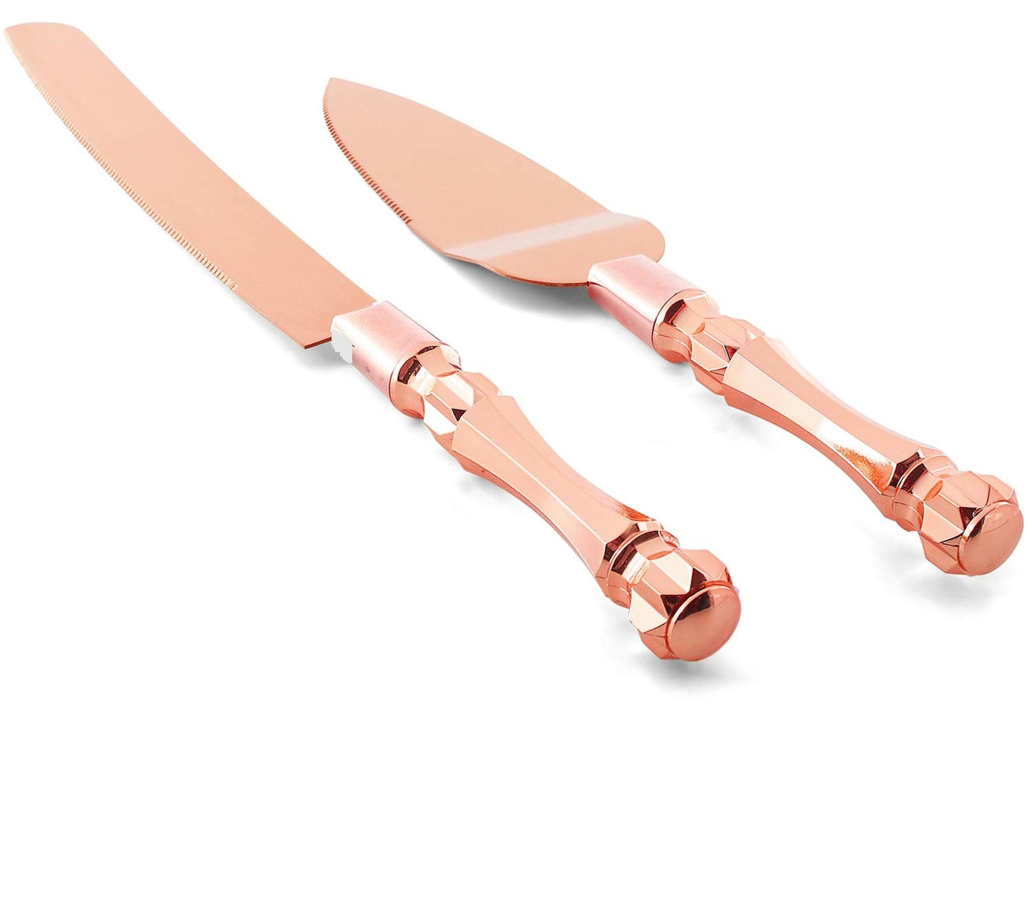 Homi Styles Wedding Cake Knife and Server Set | Rose Gold Color Premium 420 S...