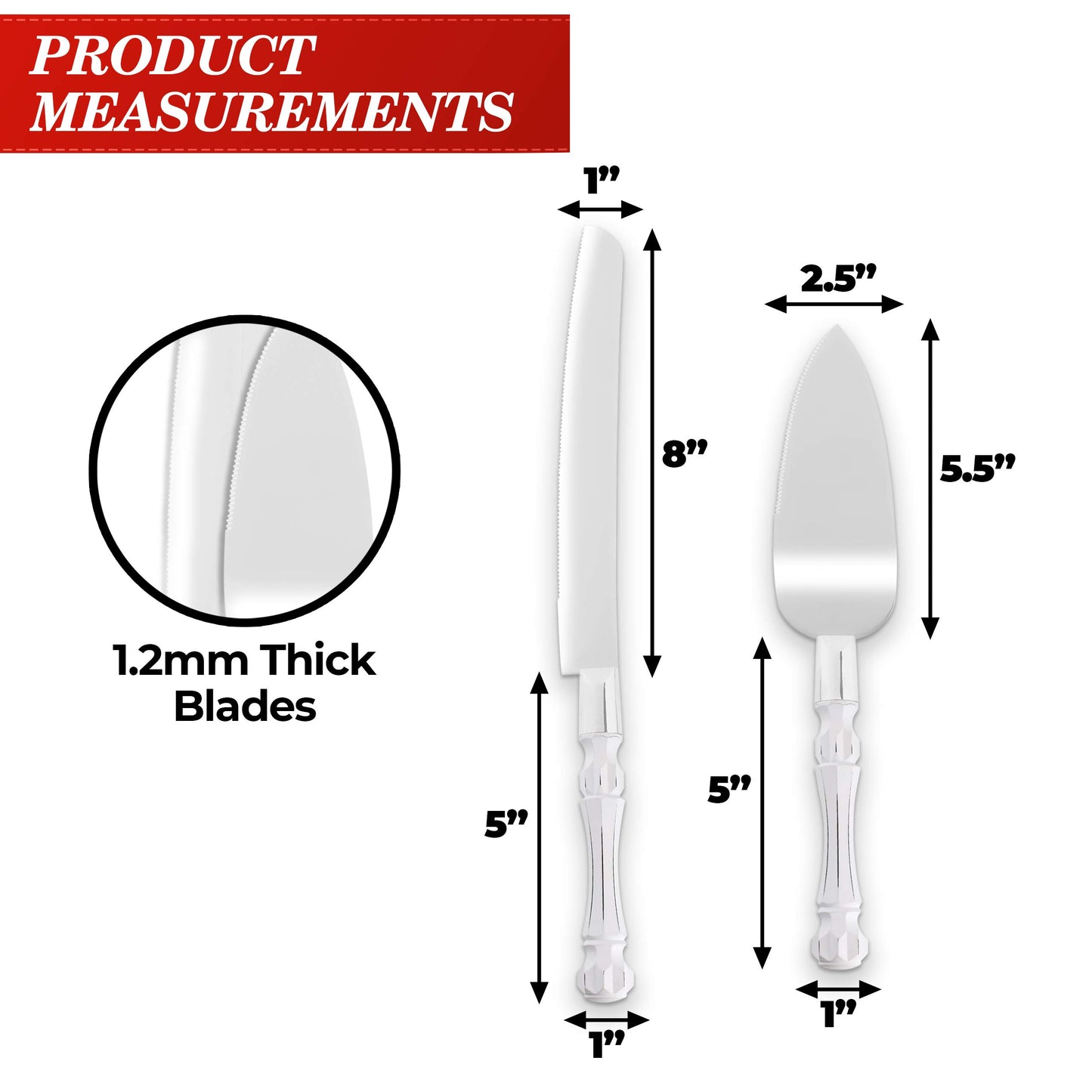 Homi Styles Cake Knife and Server - Wedding Cake Knife Set - Serving Set for ...