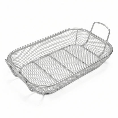 Homi Styes Grill Baskets for Outdoor Grill – 15 x 11-inch Vegetable Grill Basket – Grill Vegetable Basket with Handles – Rustproof Stainless Steel Mesh Veggie Grilling Basket